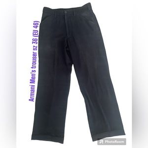 Giorgio Armani Flat Front Men Italian Black Dress Pants Trousers sz 36 US 46 EU